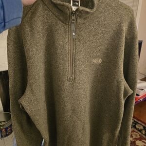 The North Face Men's Brown And TAN  1/4 Zip Sweater Pullover XL COMFORATBLE